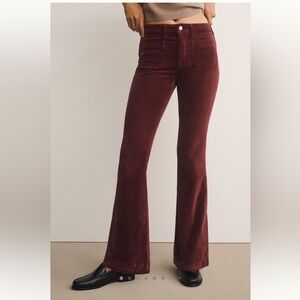 Pilcro Burgundy Corduroy Flare Jeans
